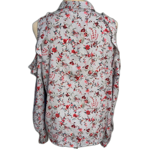 Aina be peek a boo shoulder floral blouse Size M - Picture 4 of 6